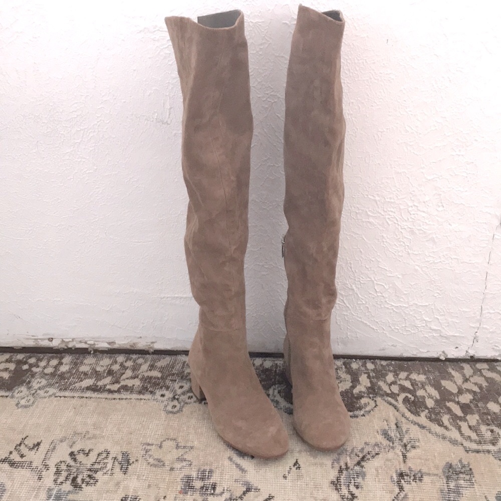 Marc Fisher Tan Suede Over the Knee Boots